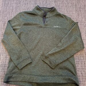 Eddie Bauer Radiator Fleece Snap Neck Pullover Crewneck Sweater